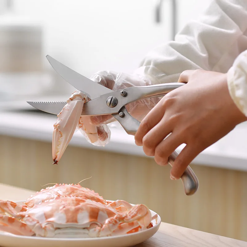 

zideke Kitchen Scissors Stainless Steel Kitchen Knives Brand Durable Sharp Shear Cut Chicken Poultry Fish Meat Vegetables