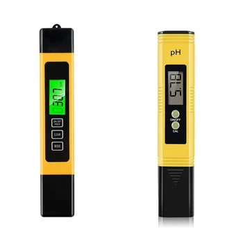 

2Pcs Water Quality Test Meter TDS PH EC Temperature 4 in 1 Set High Accuracy Measurement Range, Auto Calibration perfect Kit for
