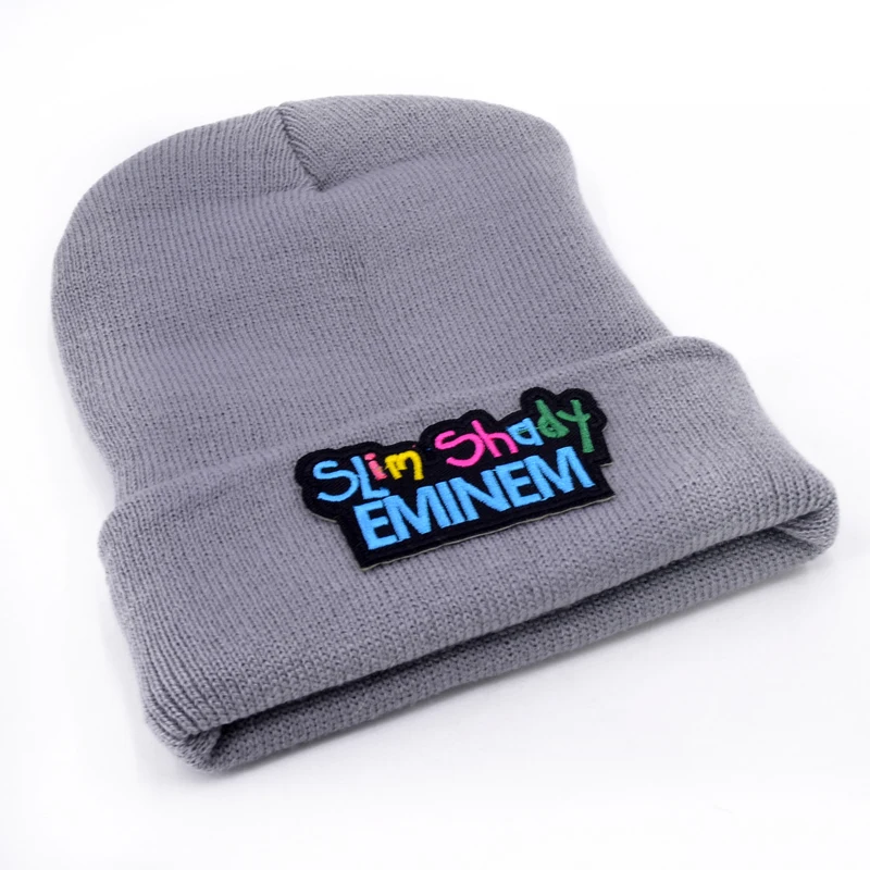 Slim Shady логотип кошка шерстяные шапочки 6 видов цветов трикотажный Для мужчин зимние шапки для мужчин Для женщин теплая шапочка-бини шапка, вязанная крючком, Кепка из хлопка