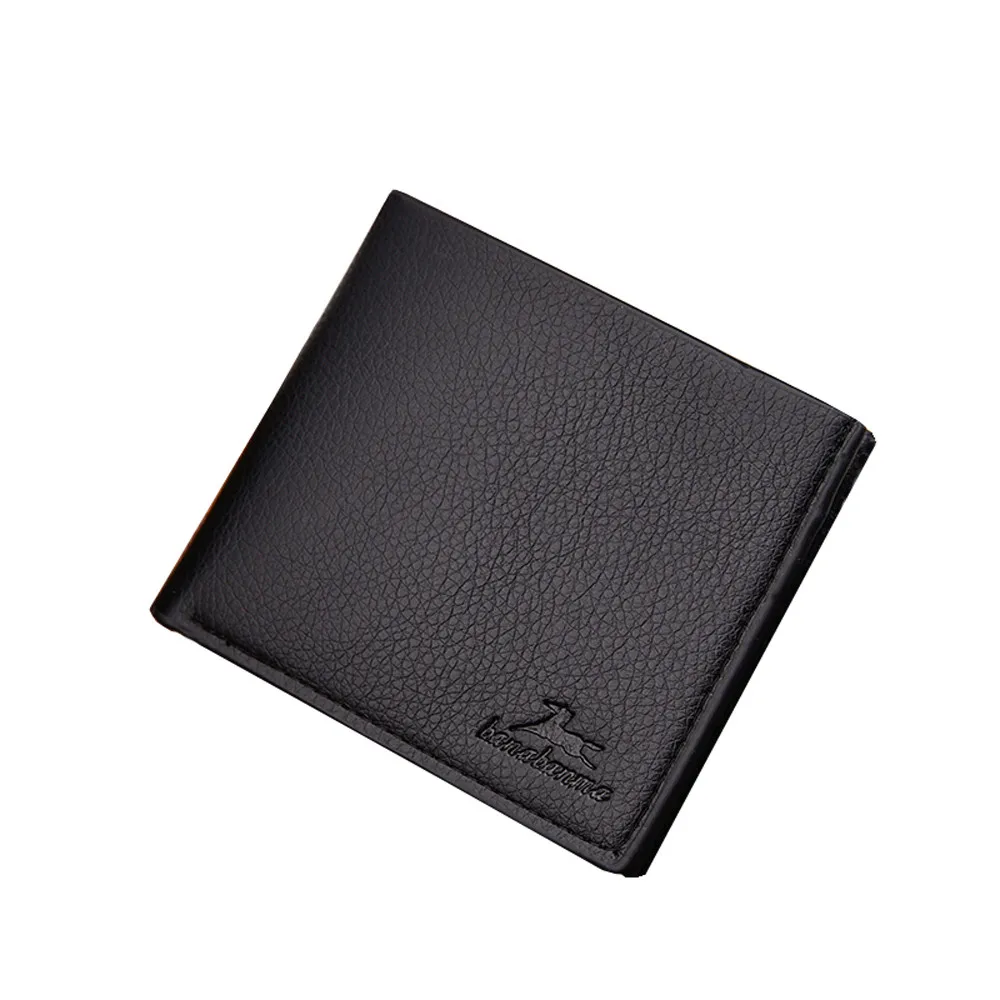 

Men Solid Color Vintage Open Lichee Pattern Multi Card Position Wallet
