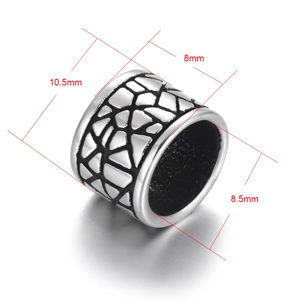 Hole 8.5mm Бусины Из Нержавеющей Стали точечный цилиндр с большим отверстием бусина ползунки подходят 8 мм кожаный шнур браслет разделитель для изготовления ювелирных изделий "сделай сам" поставки - Цвет: Hole 8.5mm