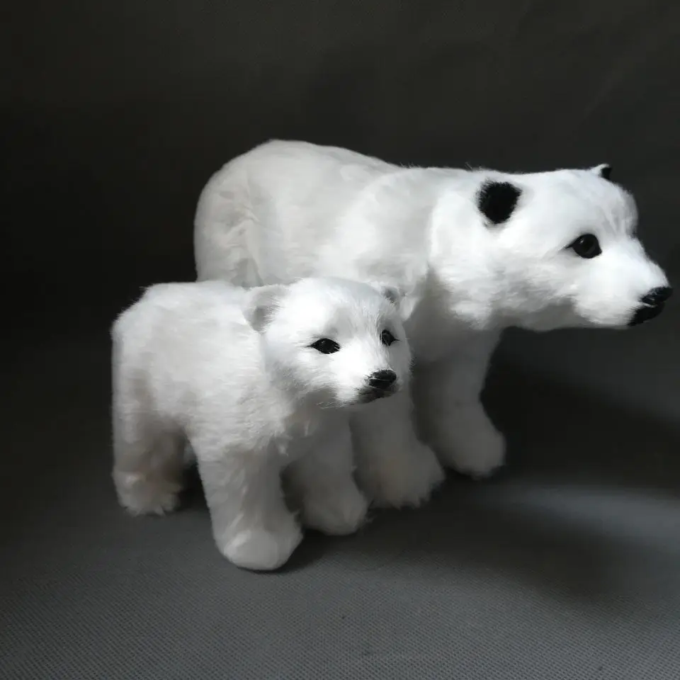Пара Моделирование игрушки белый медведь ручной работы из смолы и пуховики с наполнителем из белого полярный медведь куклы подарок 0971