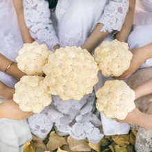 TOPQUEEN F3-I букет Искусственные Свадебные цветы брошь с букетом большой букет цвета слоновой кости ленты для букетов