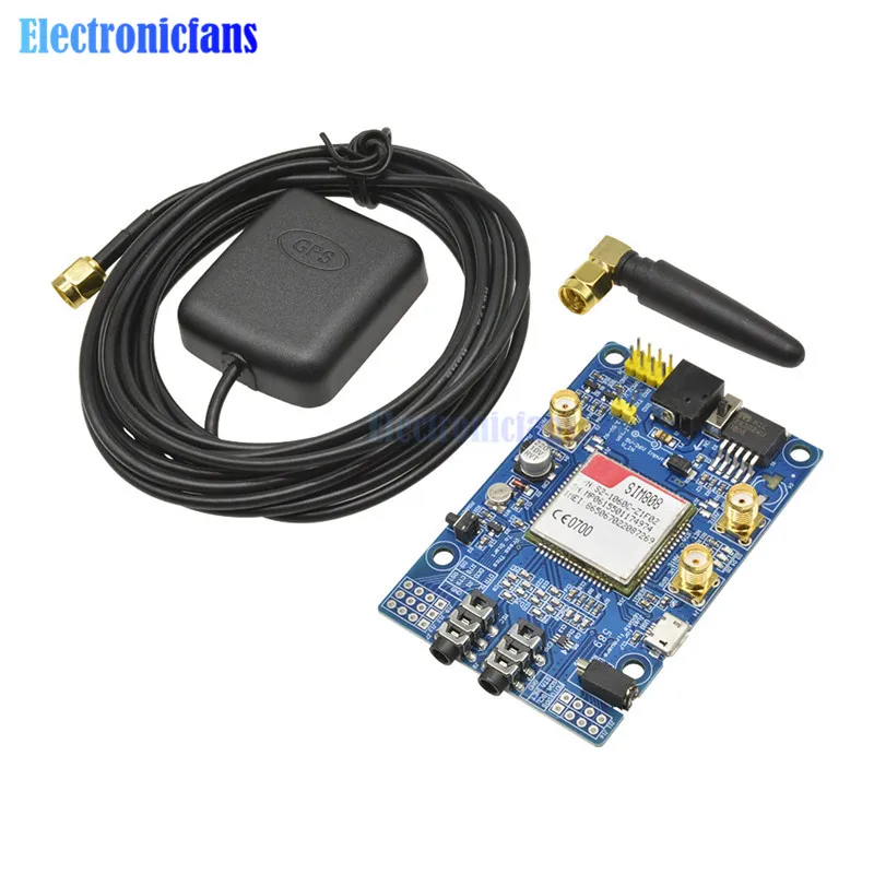 SIM808 модуль GSM GPRS gps макетная плата SMA с gps антенной для Arduino