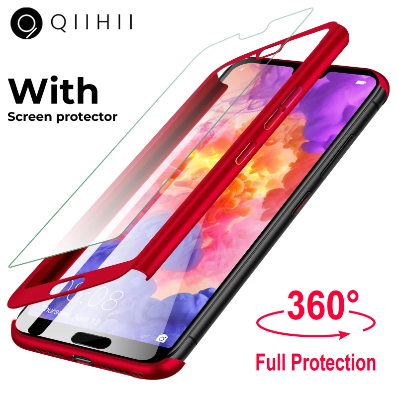

QIIHII 360 Protective Phone Case For Huawei P20 P30 P30 Lite Pro Nova 3 Shockproof Phone Cases For Huawei Honor 8X 10 Lite