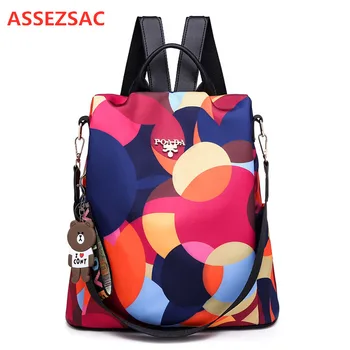 

ASSEZSAC Fashion Backpack Women Shoulder Large Capacity Women Backpacks Teenage Girls School Bag Light Ladies Travel Backpack