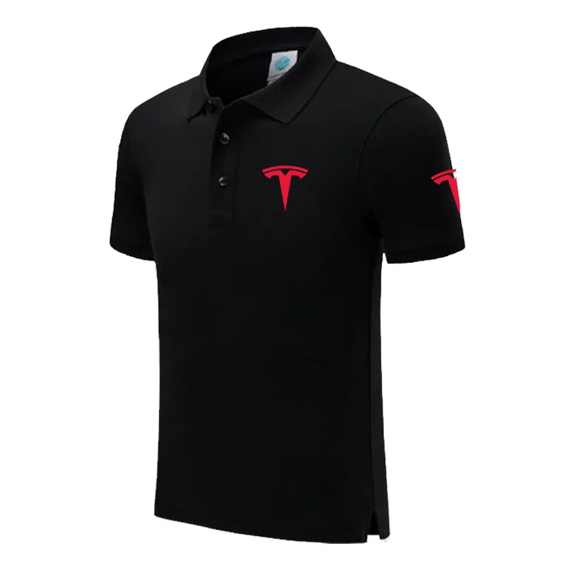 Tesla, новинка, Мужская рубашка поло, мужская повседневная хлопковая рубашка поло, мужская рубашка с коротким рукавом, высокое количество, мужская рубашка Поло
