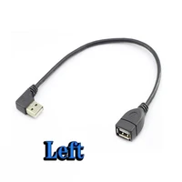 usb 2 USB 2.0 A Male to Female 90 Angled Extension Adaptor cable USB2.0 male to female Up/Down/Left/Right Black cable 10cm 20cm 40CM (4)