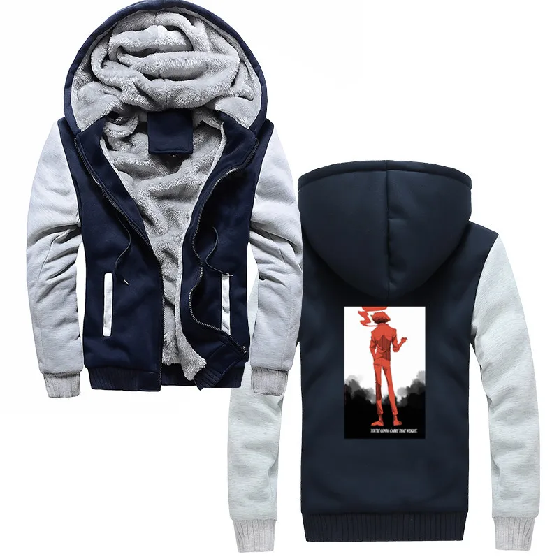 

Anime Cowboy Bebop hoodies Men Rainbow Colors Cartoon Winter Keep Warm Thicken Sweatshirts Print