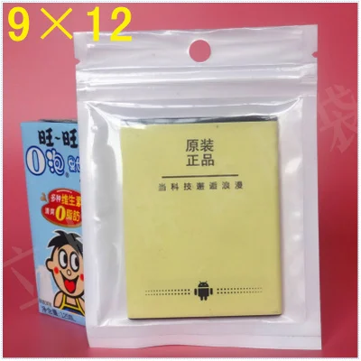 9*12cm White / Clear Self Seal Reclosable Zipper Plastic Retail Packaging Bag, Ziplock Zip Lock Bag Retail Storage W/ Hang Hole