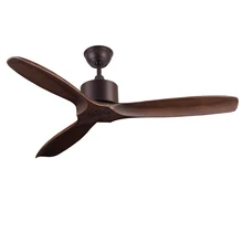 52 дюймов Роскошные потолочный вентилятор без светильник дистанционного Управление дома Спальня гостиная вентилятор 220v светлого дерева 3 деревянные/лезвия из нержавеющей стали