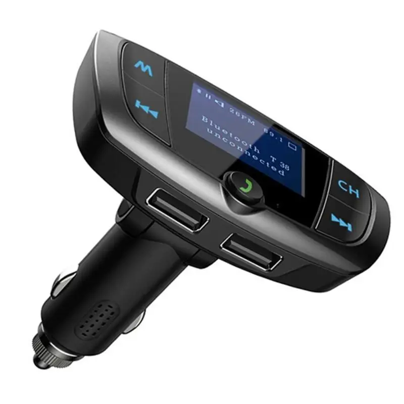 T38 Handsfree 12-24 В 3.1A автомобильное зарядное устройство MP3 музыкальный плеер светодиодный fm-передатчик черный портативный удобный