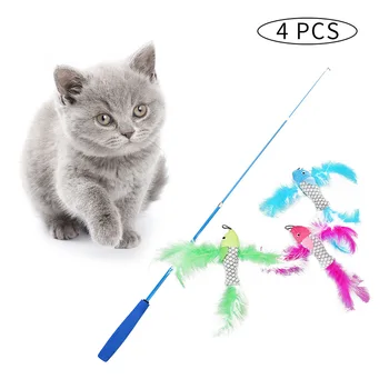 

Cat Toy Combination Three-section Telescopic Wand Color Flying Fish Replacement Head Pet Supplies