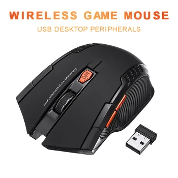 

Pohiks 1pc 2000DPI Black Wireless Optical Mouse Portable Games Ergonomical design Mice with USB Receiver for PC Gaming Laptops