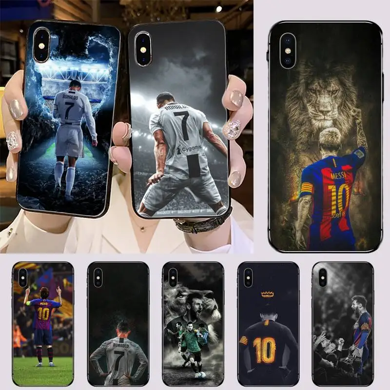 CR7 Cristiano Ronaldo Lionel Messi Black Cell Phone Case for iPhone 11 12 pro XS MAX 8 7 6 6S Plus X 5S SE 2020 XR CR7 Cristiano Ronaldo Lionel Messi Black Cell Phone Case for iPhone 11 12 pro XS MAX 8 7 6 6S Plus X 5S SE 2020 XR