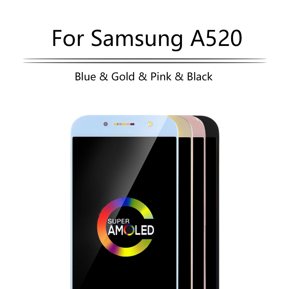 

5.2" AMOLED For SAMSUNG Galaxy A5 2017 LCD Display Touch Screen Digitizer For SAMSUNG A520 LCD A520F A520M A520 Display A5 2017