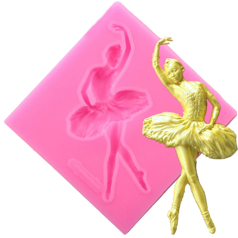 Atekuker балетные костюмы для девочек Форма Силиконовые Формы Для Fondant(сахарная) 3D торт формочка, Инструменты для декорирования силиконовые формы для сладких изделий украшения Полимерная глиняная форма