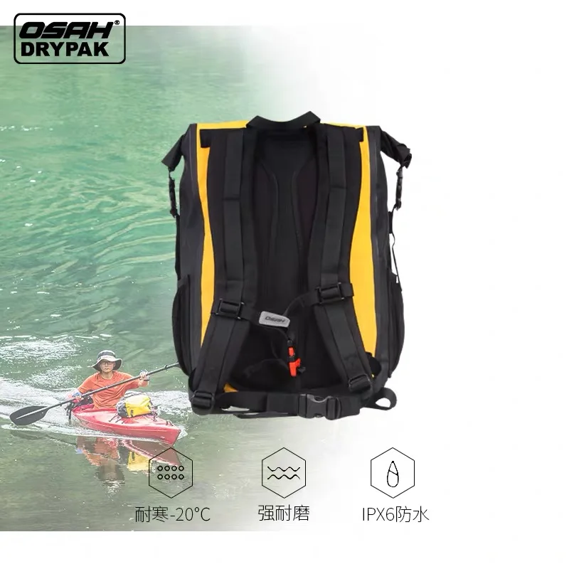 OSAH Waterproof Outdoor 20L 40L Backpack Dry Bag Water Resistant Heavy Duty Roll-Top Closure Cushioned Padded Back Panel Diving