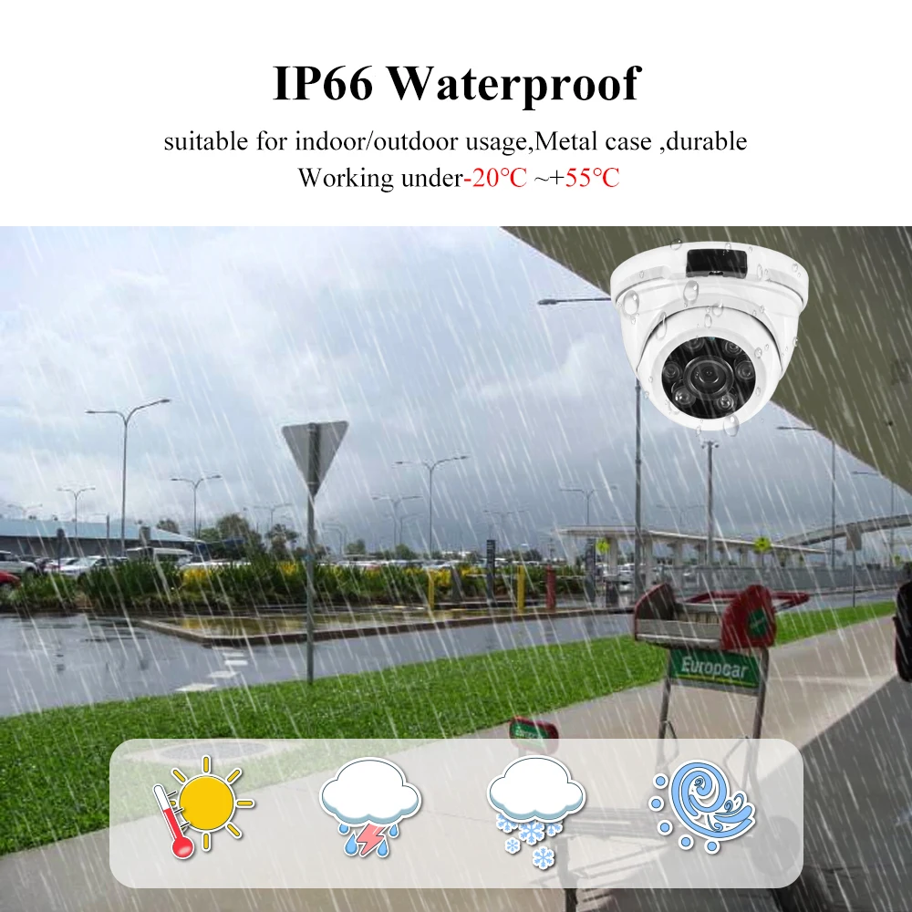 Gadinan 8MP 5MP 4K IP Camera Face Detection H.265 Video Baby Monitor Surveillance Outdoor Home CCTV Security Metal Dome Camera