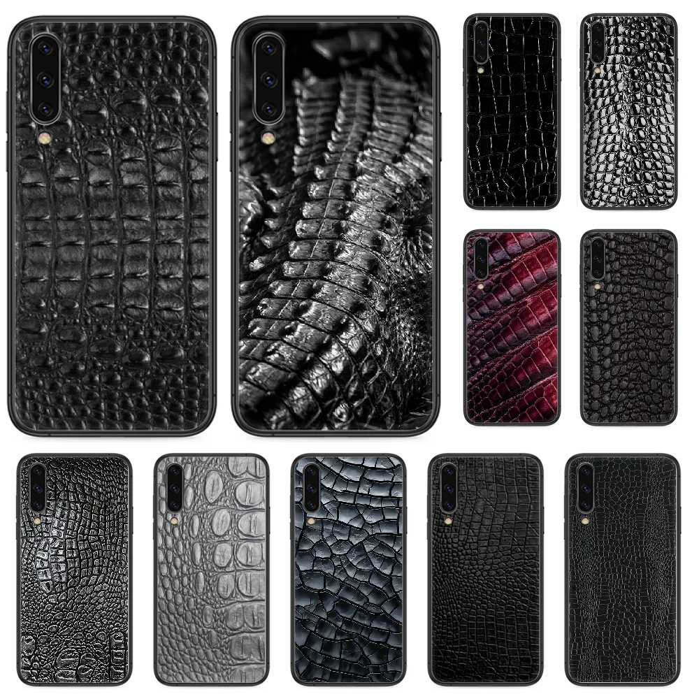 Crocodile skin texture Phone case For Samsung Galaxy A 5 10 20 3 30 40 50 51 7 70 71 E S 4G 16 17 18 black Etui 3D funda fashion | Мобильные
