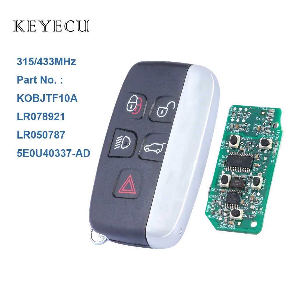 Keyecu Smart Remote Управление брелока 4 + 1 кнопка 434 мГц для Land Rover Discovery LR4 2013-2015 freelander 2 и идентификаторе FCC: CH22-15601-BB