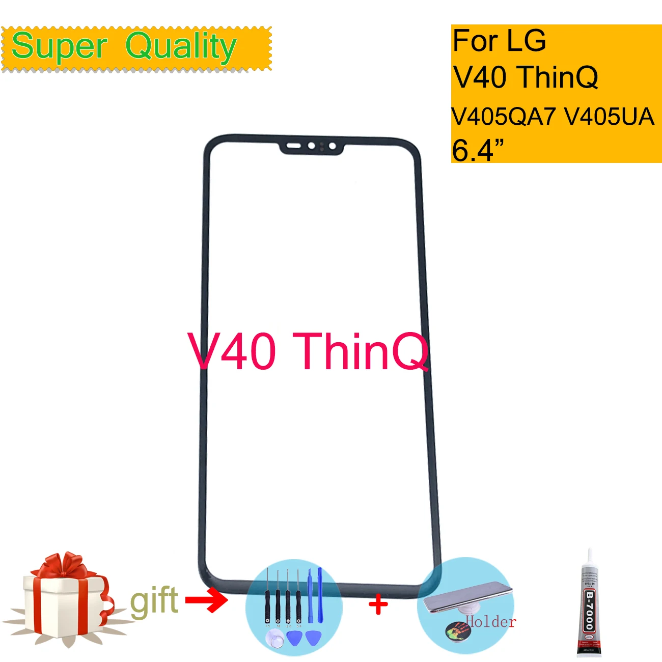 Для LG V40 ThinQ V405QA7 V405UA V405TAB сенсорный экран передняя стеклянная панель передняя внешняя стеклянная линза для LG V40 Замена ЖК-стекла