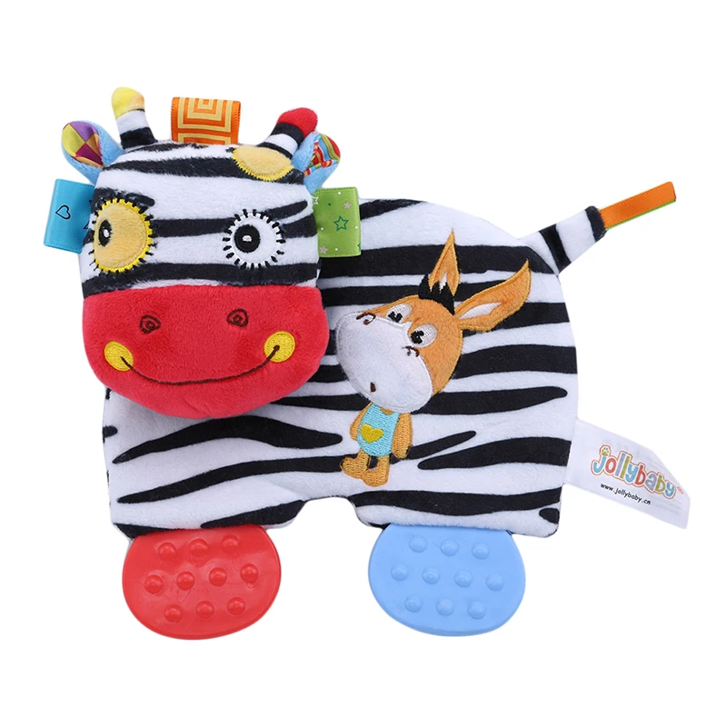 Zebra С милым принтом «Лев мягкие плюшевое животное, куклы игрушка мягкая мягкое полотенце для ребенка успокоить Полотенца s погремушки раннего развития погремушки игрушки - Цвет: Zebra