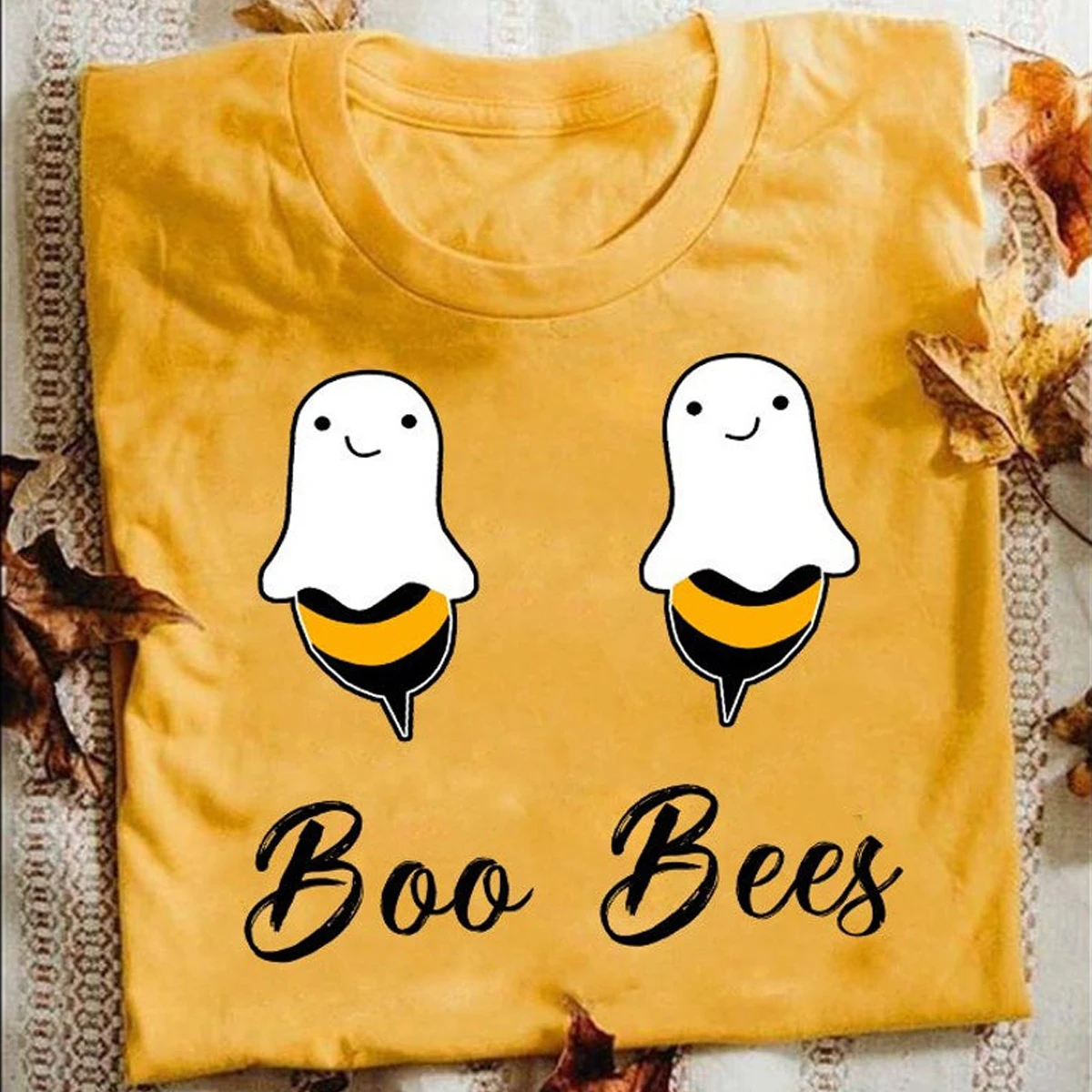 Boo Bees/костюм на Хеллоуин для пар забавные вечерние мужские футболки в винтажном стиле футболка из хлопка для родителей и детей высокого качества