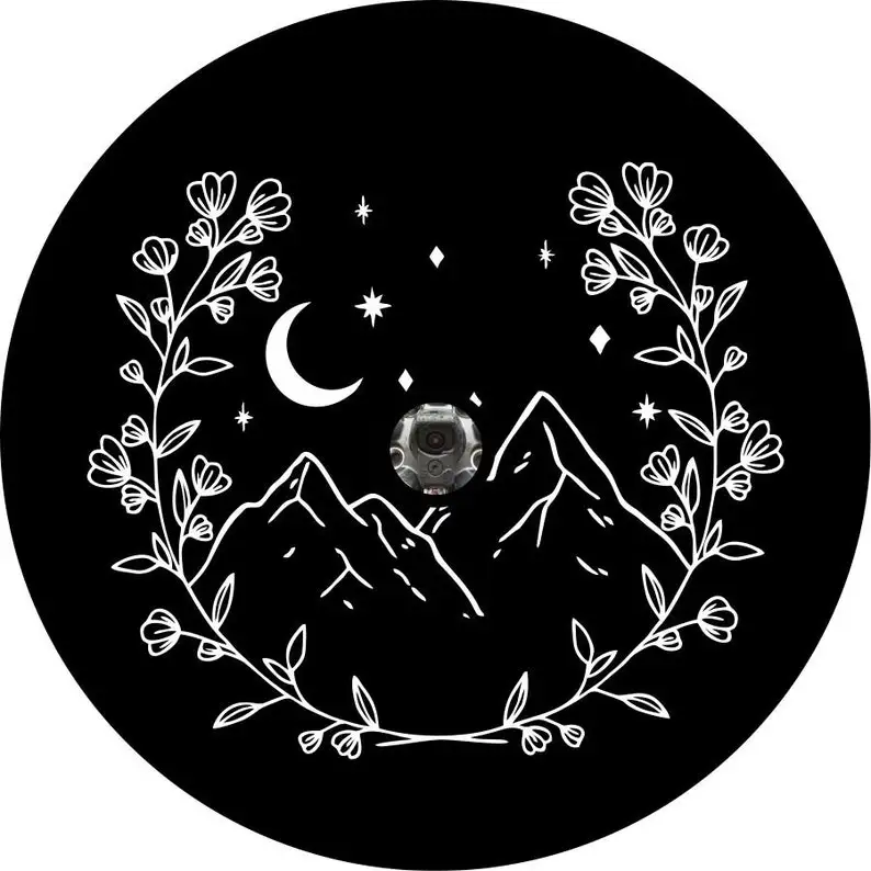Floral Mountains in the Stars (any color) Spare Tire Cover for any Vehicle,  Make, Model and Size Car, RV, Travel Trailer, AliExpress