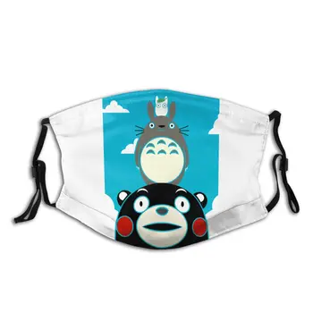 

Kumamon Totoro Adult Non-Disposable Mouth Face Mask Anti Bacterial Dust Mask With Filters Protection Mask Respirator Muffle