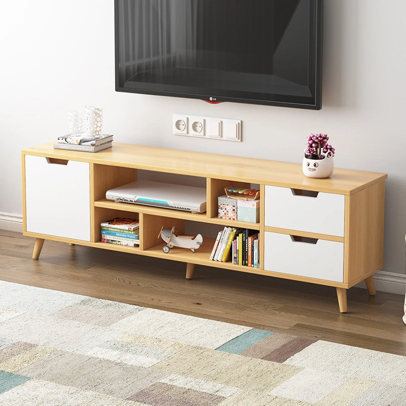 Mesa de centro moderna y sencilla para TV, mueble para el hogar, de estar, apartamento pequeño, patas madera maciza, soportes sencillos para tv|Mesas de cafetería| AliExpress