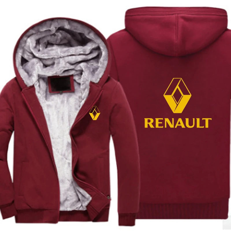 Мужская марка автомобиля Renault желтая куртка с капюшоном на молнии с логотипом зимняя унисекс Повседневная утепленная куртка толстовка Харадзюку в стиле панк