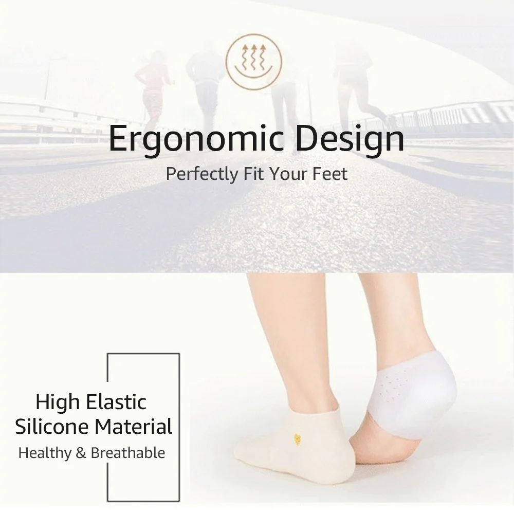 1 пара силиконовых половинные стельки, невидимые увеличивающие рост подушечки, дышащая спортивная обувь, увеличивающие рост подушечки, вставка на пятке, подушка для массажа ног
