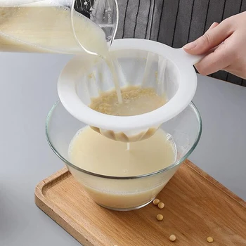 

NEW Reusable Soy Milk Coffee Filter Nylon Super Fine Colander Sieve 100 20 400 mesh Strainer Colander Handle for Honey Juice Tea