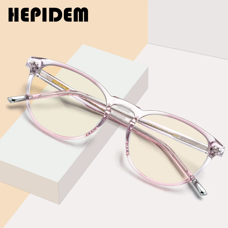 

HEPIDEM Anti Blue Light Blocking Eyeglasses Men Retro Vintage Round Acetate Anti-Blue Rays Glasses 2020 Women Eyewear 9139AB