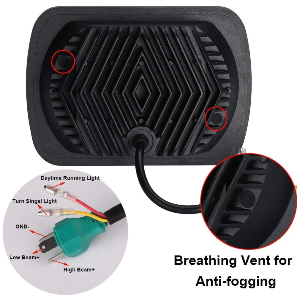 СВЕТОДИОДНЫЕ квадратные фары 7x6 для мотоциклов внедорожников транспортных