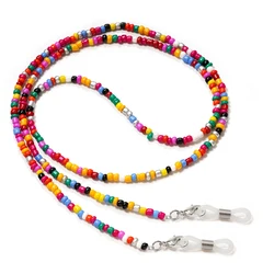Colorful Beaded Eyewear Chains - Handmade Eyeglass Lanyards (Pink - 1)