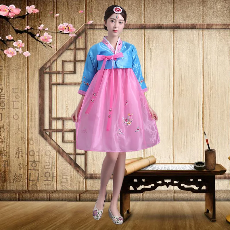 color3 Традиционные корейские костюмы для женщин, ханбок, топы и блузки, для древних танцев, азиатские вечерние платья, одежда для косплея - Цвет: color3