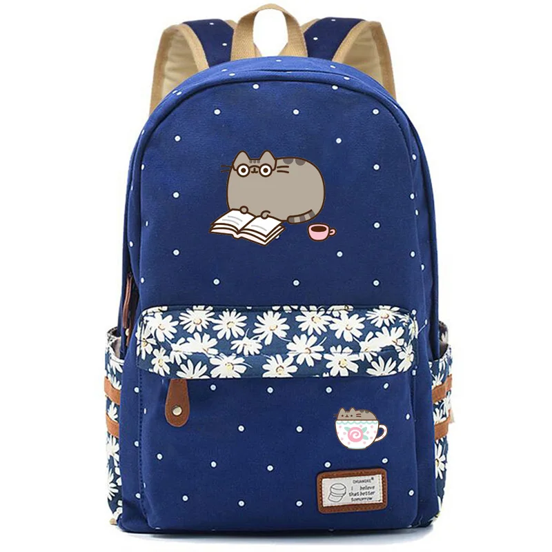 IMIDO милый рюкзак с котиками для студентов, яркий цвет, плечи, рюкзак большой емкости, подростковые дорожные сумки, обратно в школу, сумка - Цвет: Navy blue A