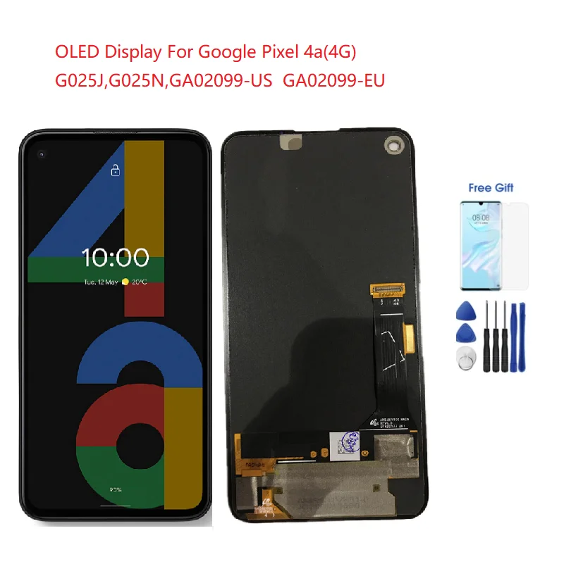 US $98.40 For LCD Google Pixel 4a 4G G025N G025J GA02099 LCD Screen Display Digitizer Assembly For Google Pixel 4a GA02099US GA02099E