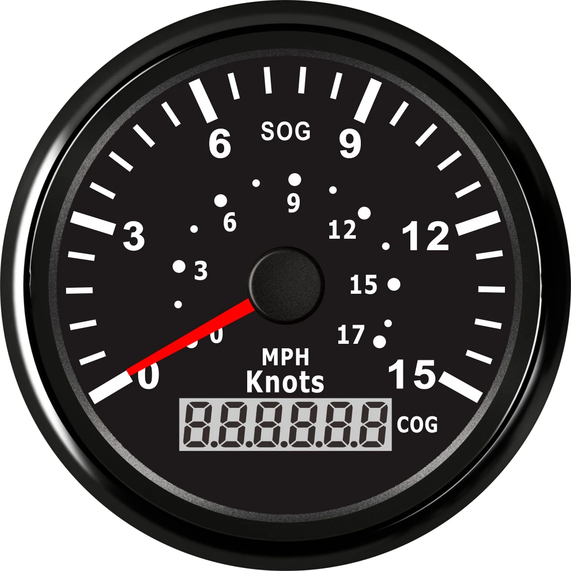 85mm Marine GPS Speedometer Tuning Auto Car Meter 9-32V With Red Backlight Marine GPS Speedometer 15knots Speed Gauge Waterproo