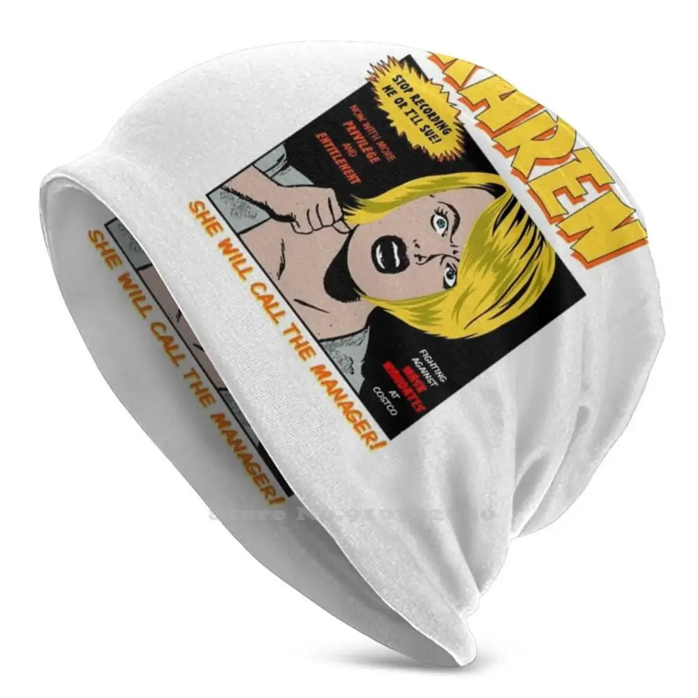 Karen Comic Book Character Villain Anti Karen Meme Superhero 3D Print Cap Fashion Outdoor Beanie Skullies Karen Meme