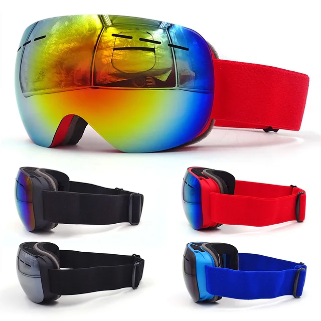US $5.25 Women Ski Goggles Anti-Fog UV400 Double Layers Snowboard Ski Glasses Men Gogles Case Snowmobile Spo