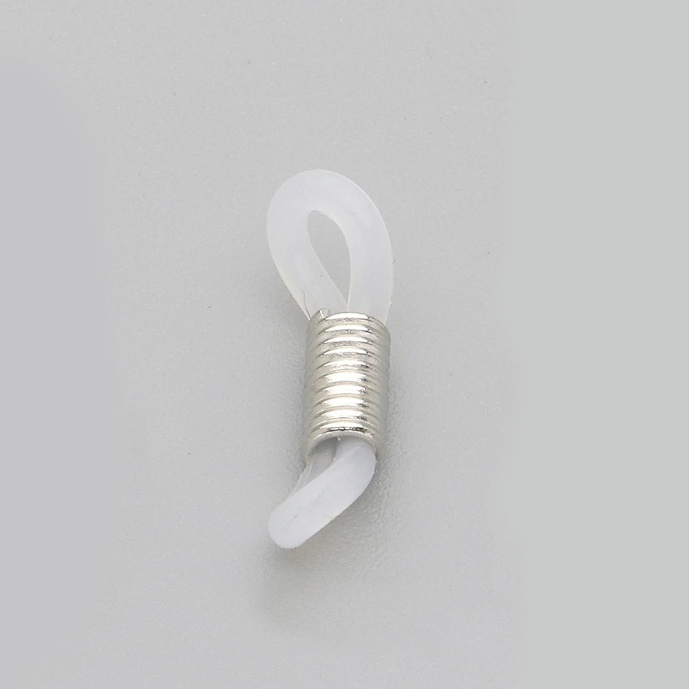 Skyrim 20pcs Glasses Chain Silicone Rubber Ring Non Slip DIY Connector Strap Eyelets Rope Sunglasses Cord Accessory Wholesale - Цвет: white-silver