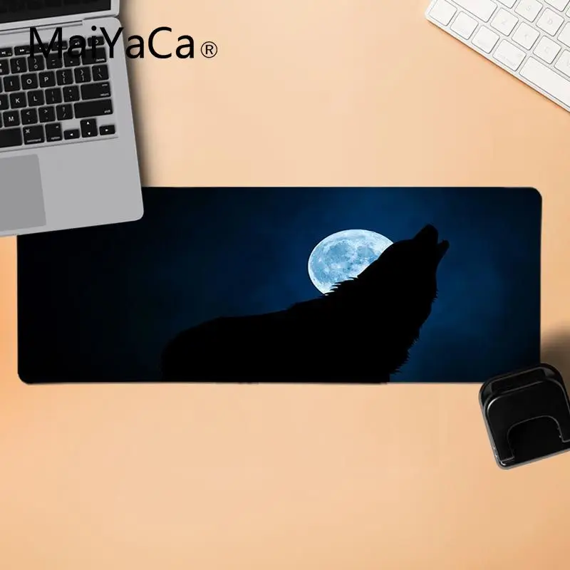 MaiYaCa белый и черный волк большой коврик для мыши ПК компьютерный коврик противоскользящие прочные силиконовые компьютерные коврики - Цвет: LockEdge 30x80cm