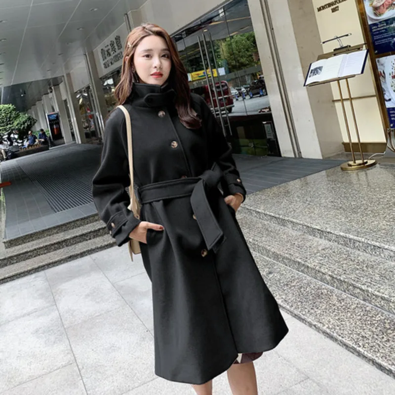 Dames Jassen зимнее длинное черное пальто женское манто Femme Hiver Casaco Feminino элегантное однотонное тонкое цветное Женское пальто