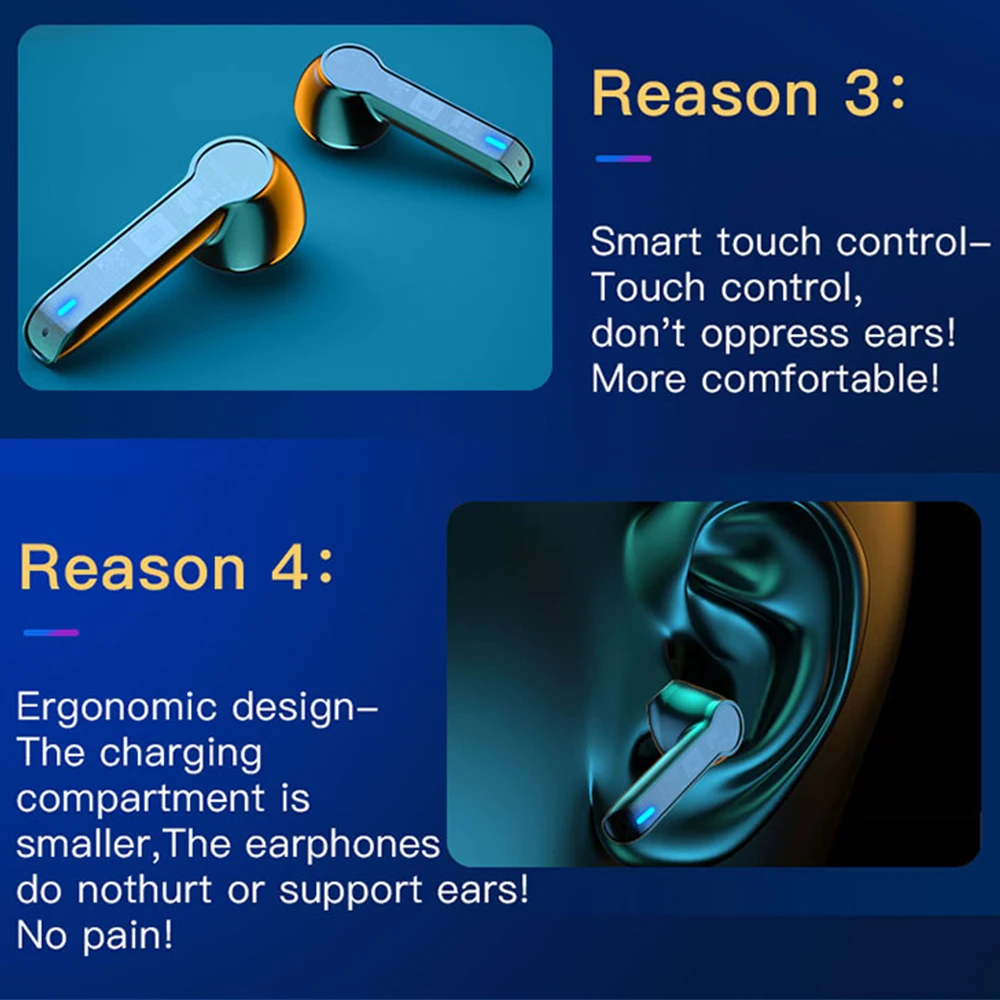 NEW TWS Bluetooth helmets True Wireless Dual Earbuds Bass Sound bluetooth earphones for iphone Arrived in Spain about 15 days
