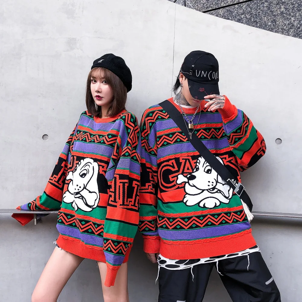 3D Белый щенок мужской свитер с длинным рукавом Pull Homme Marque Lovers свитер хип-хоп пуловер с круглым вырезом Рождественская одежда