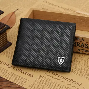 

ISKYBOB New Men's Genuine Leather Cowhide Wallet High Capacity Men Genuine Leather Bifold Coin Purse Card Holder