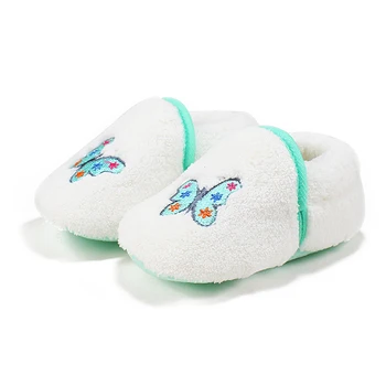

New Style Butterfly-kont Patchwork Slip-on Soft sole Baby Girl Shoes For 0-18 Months Infant Baby Fister Walkers
